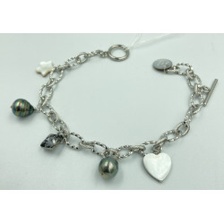 bracelet breloque et perles de tahiti